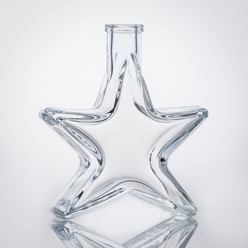 Flasche Stern 0,1 l weiß ohne Gesicht 16 mm - Motivflasche in Sternform - Flaschenbauer