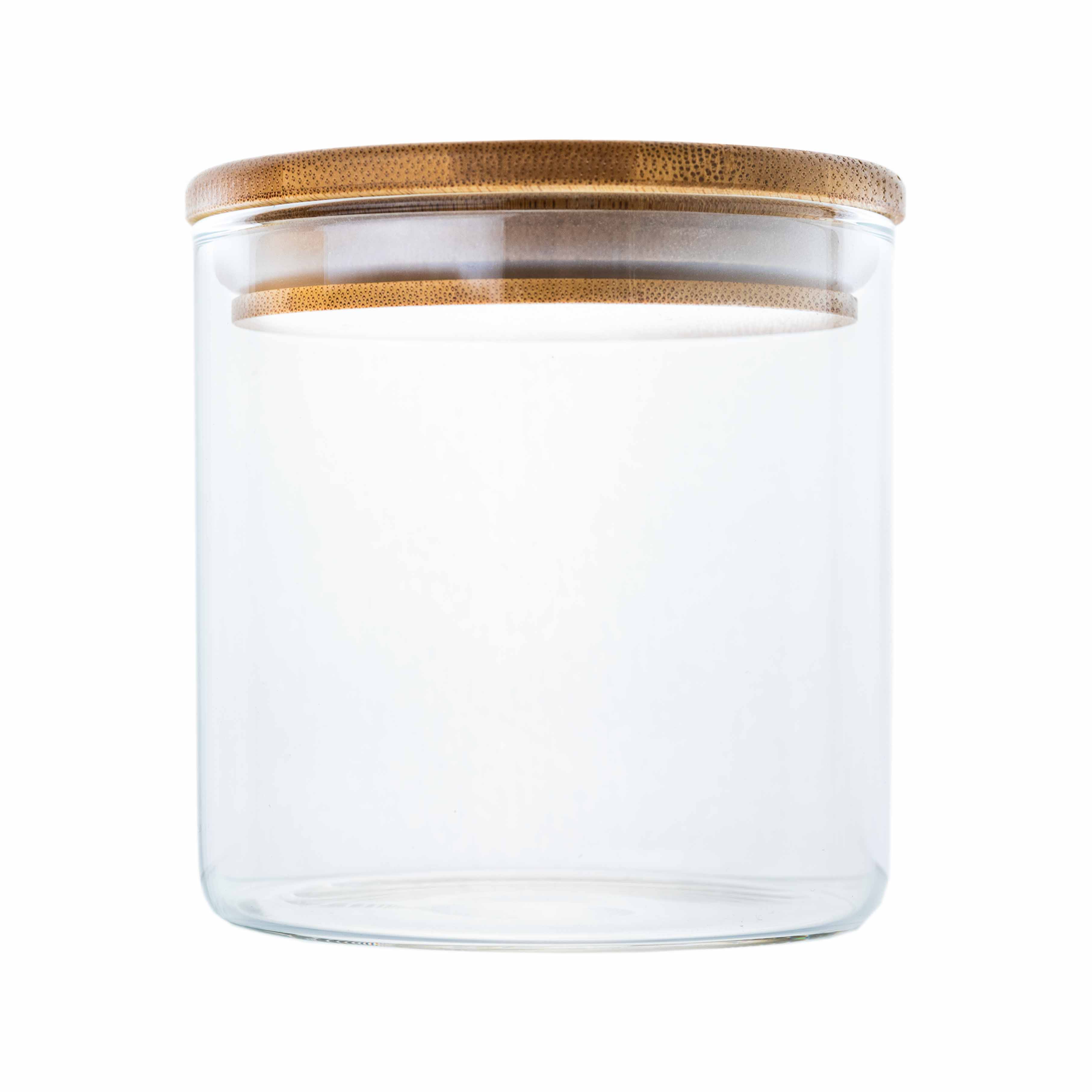 Borosilikatglas - Vorratsglas 500 ml mit Bambusdeckel