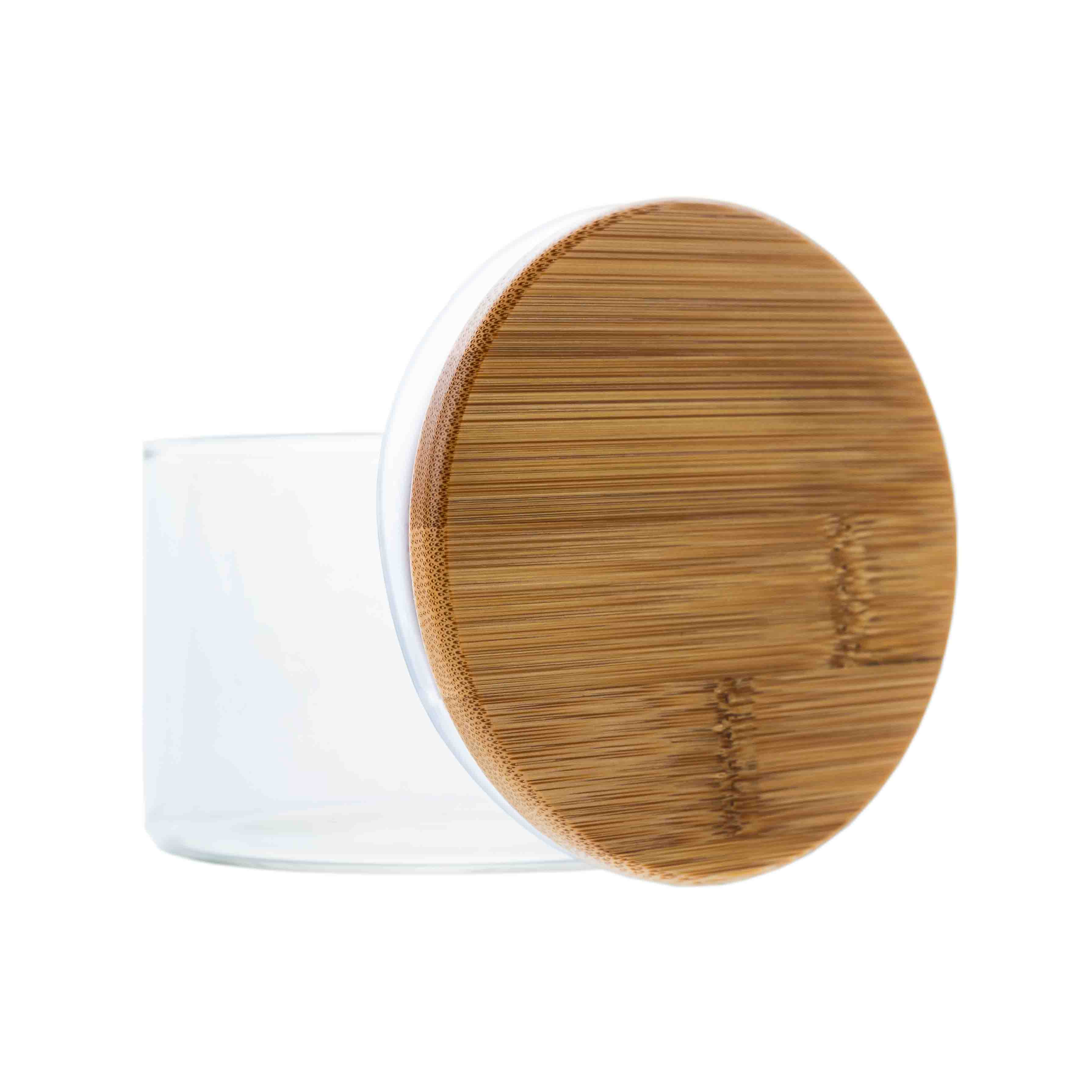 Borosilikatglas - Vorratsglas 250 ml mit Bambusdeckel