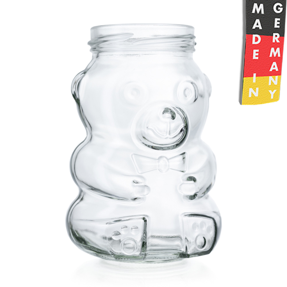 Glas Honigbär - Honigglas in Bärchen-Form - 287 ml - TO 58 mm - Flaschenbauer