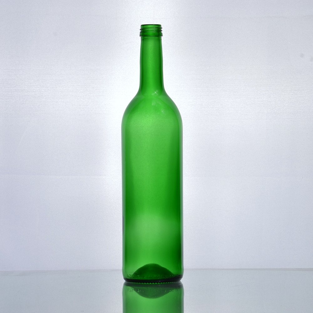 Weinflasche 750 ml Bordeaux-Flasche in Grün mit 28 mm Schraubmündung - Flaschenbauer