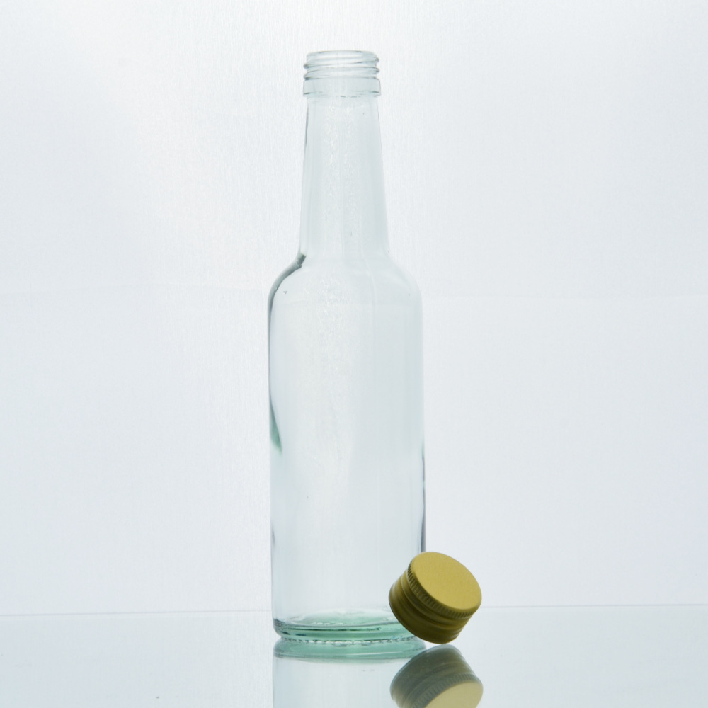 10 x Gradhalsflasche 250 ml ml inkl, 28 mm Verschraubung GOLD und Etiketten - BUNDSGRAD001 - 03 - Flaschenbauer