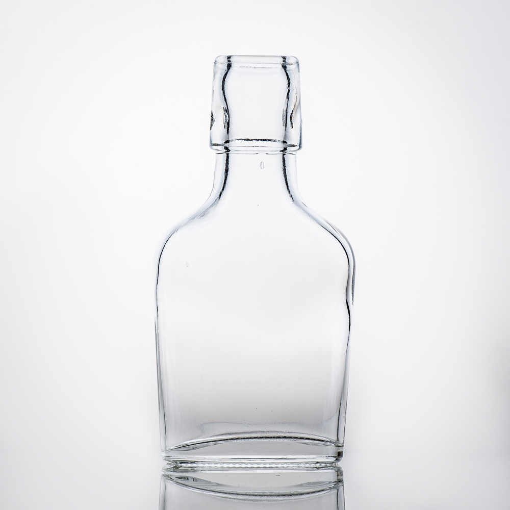 Taschenflasche 0,1 l flach Lochmündung - kleine Flasche 100 ml Flachmann - Flaschenbauer 