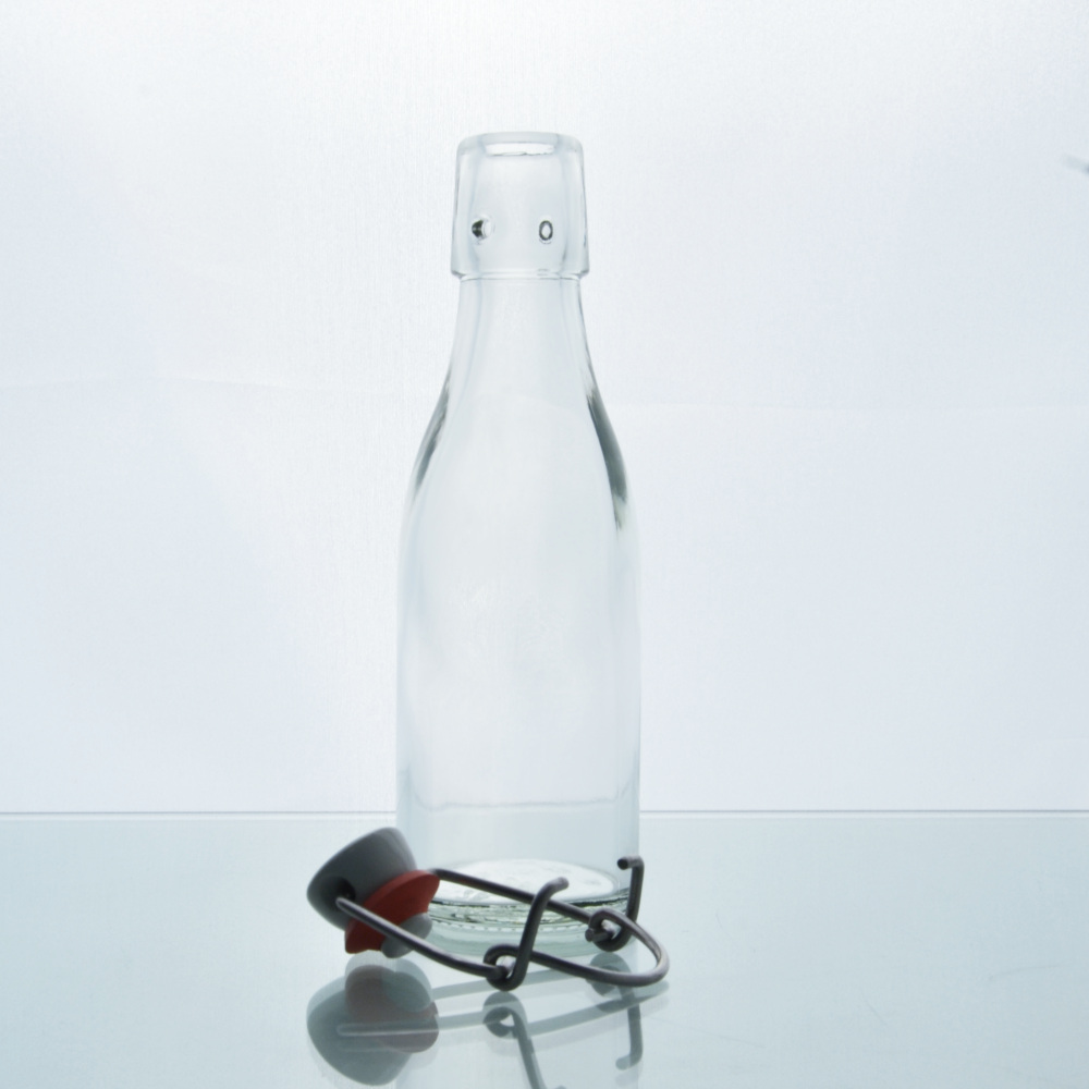 14 x Taschenflasche rund 200 ml ml inkl. Bügelverschlüsse Porzellan und Etiketten - BUNDSTASC008-14 - 04 - Flaschenbauer
