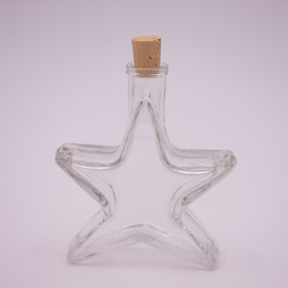 8er Weihnachtsset - Flasche Stern 100 ml mit Korken - BUNDSSTEL100-8 - 03 - Flaschenbauer