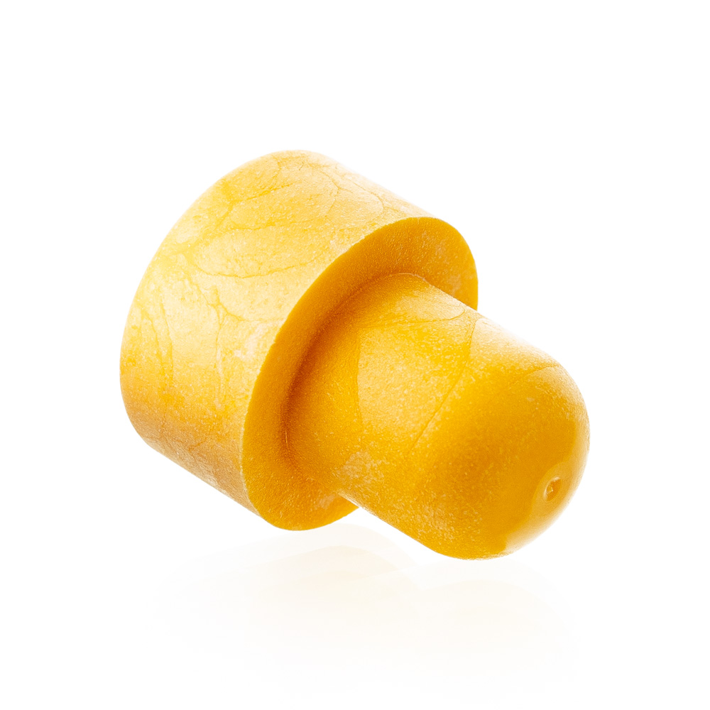 Gelber Vollkunststoffkorken mit 18 mm Durchmesser
