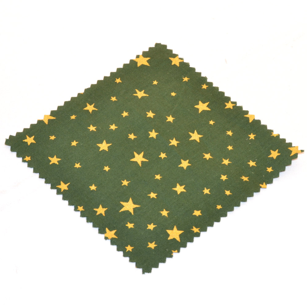 Textildeckchen 15 x 15 cm mit Sternmotiv - Farbe Grün - Flaschenbauer