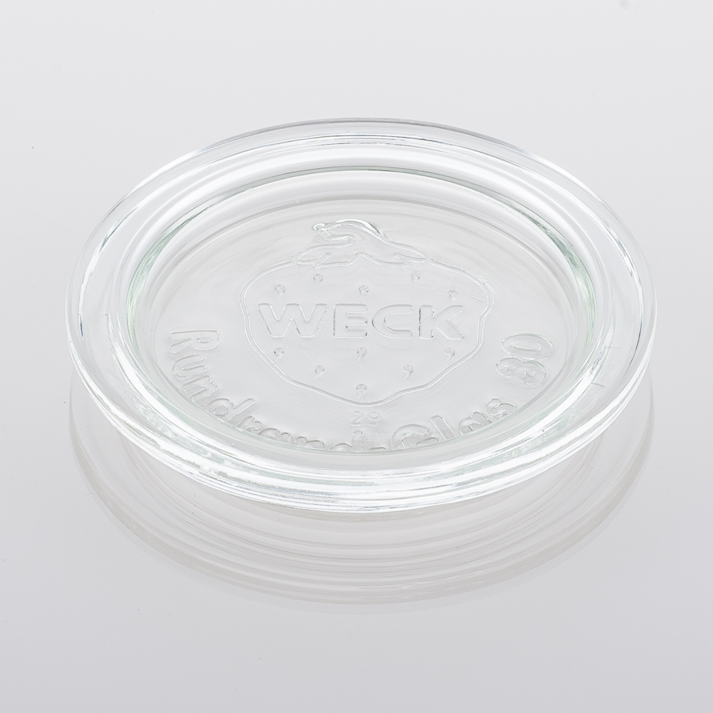 Glasdeckel für WECK-Gläser 80 mm Rundrand-Mündung RR80 - Flaschenbauer