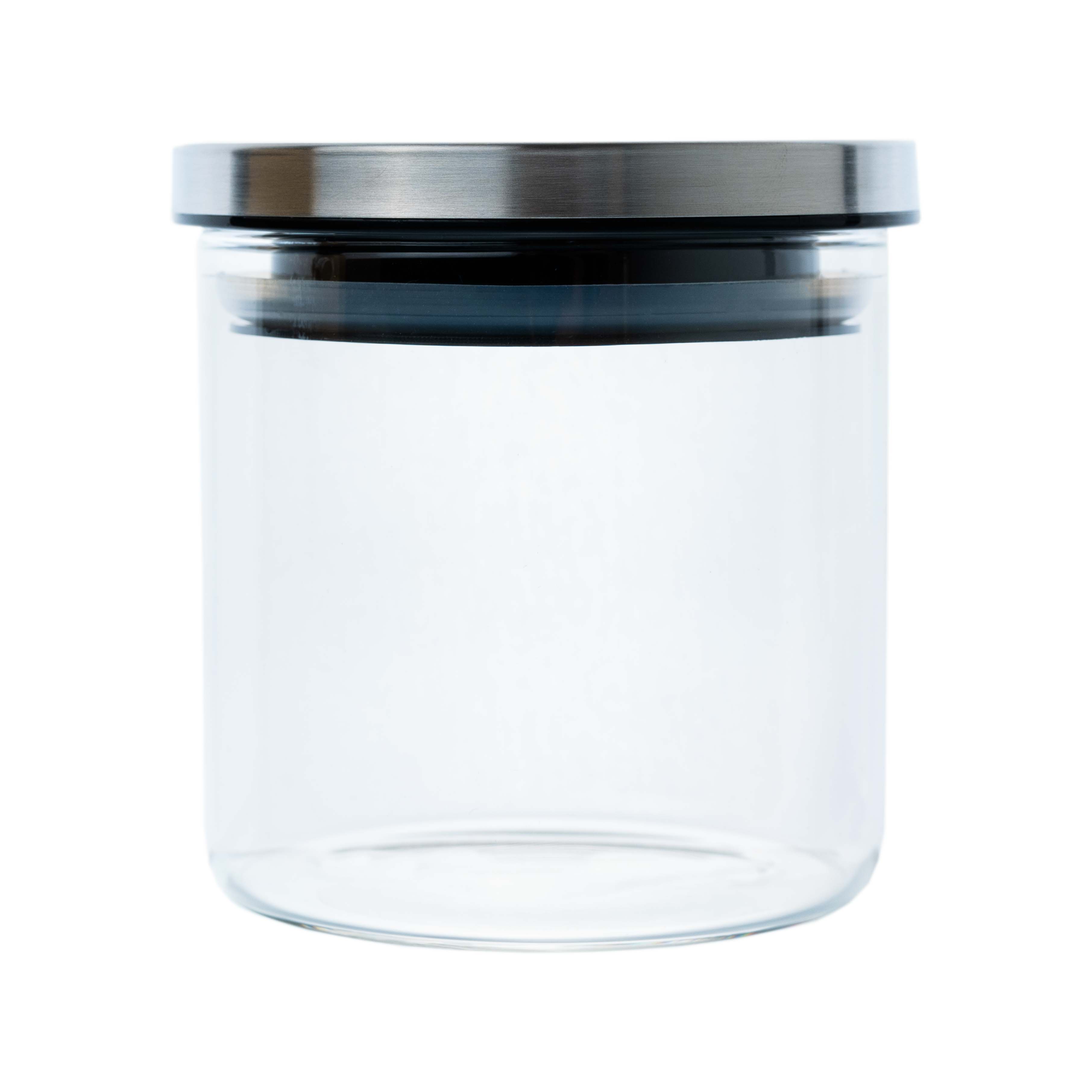 Borosilikatglas - Vorratsglas 500 ml mit Edelstahldeckel