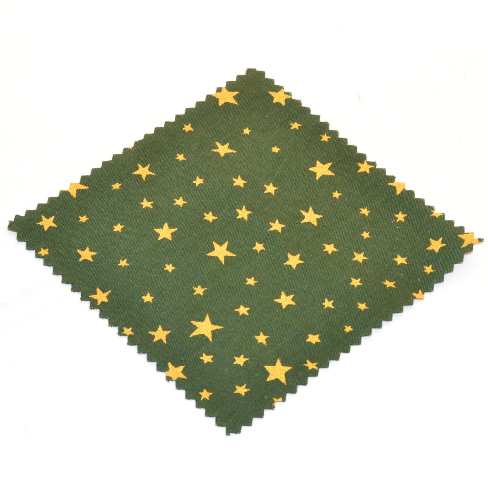 Textildeckchen 12 x 12cm mit Sternmotiv - Farbe Grün - Flaschenbauer