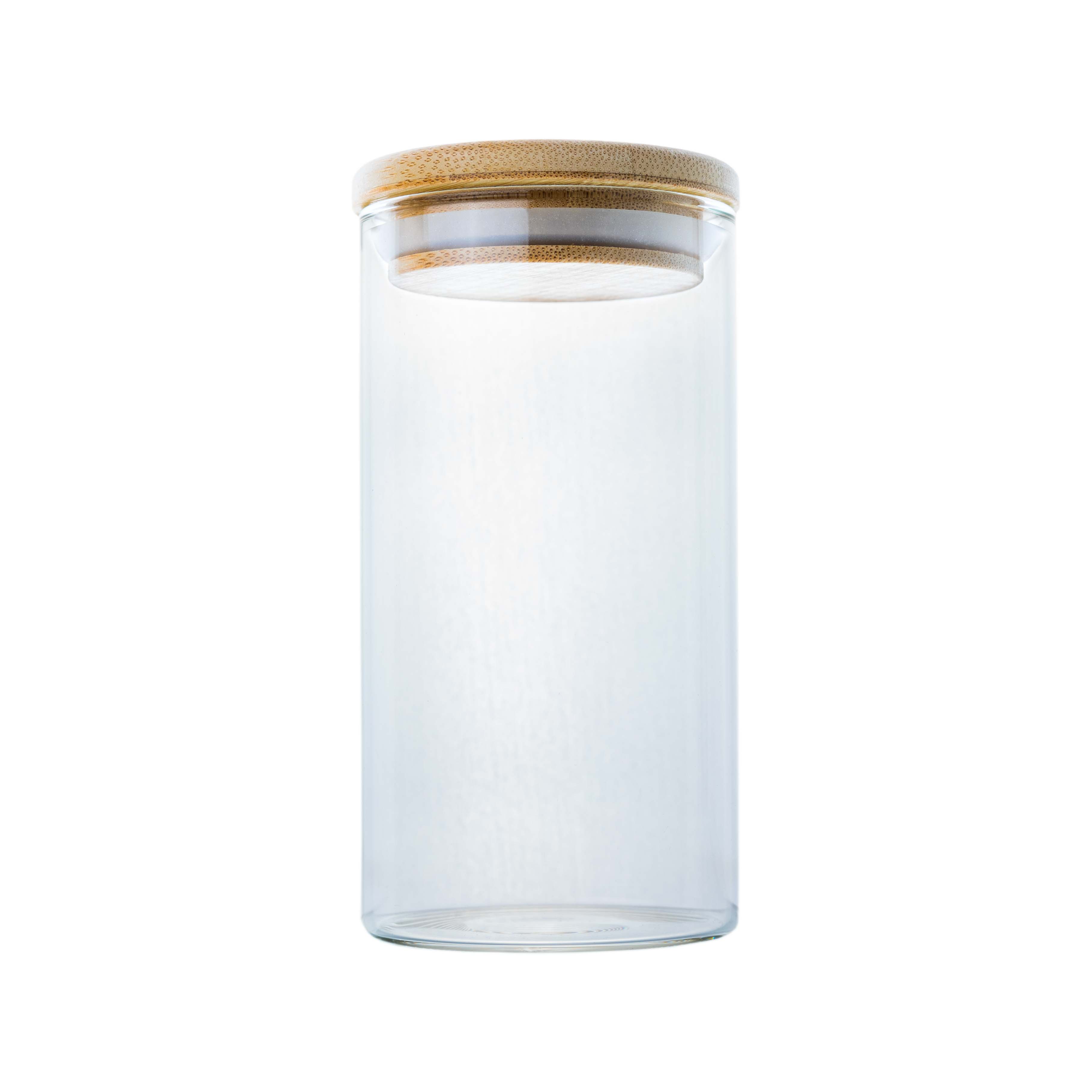 Borosilikatglas - Vorratsglas 350 ml mit Bambusdeckel