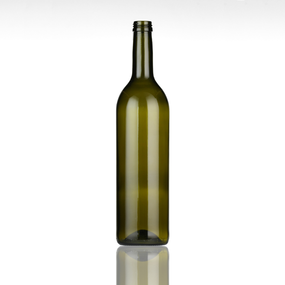 Weinflasche - Bordeaux 0,75 l antikgrün 307 MCA 28 mm Schraubverschluss - Flaschenbauer