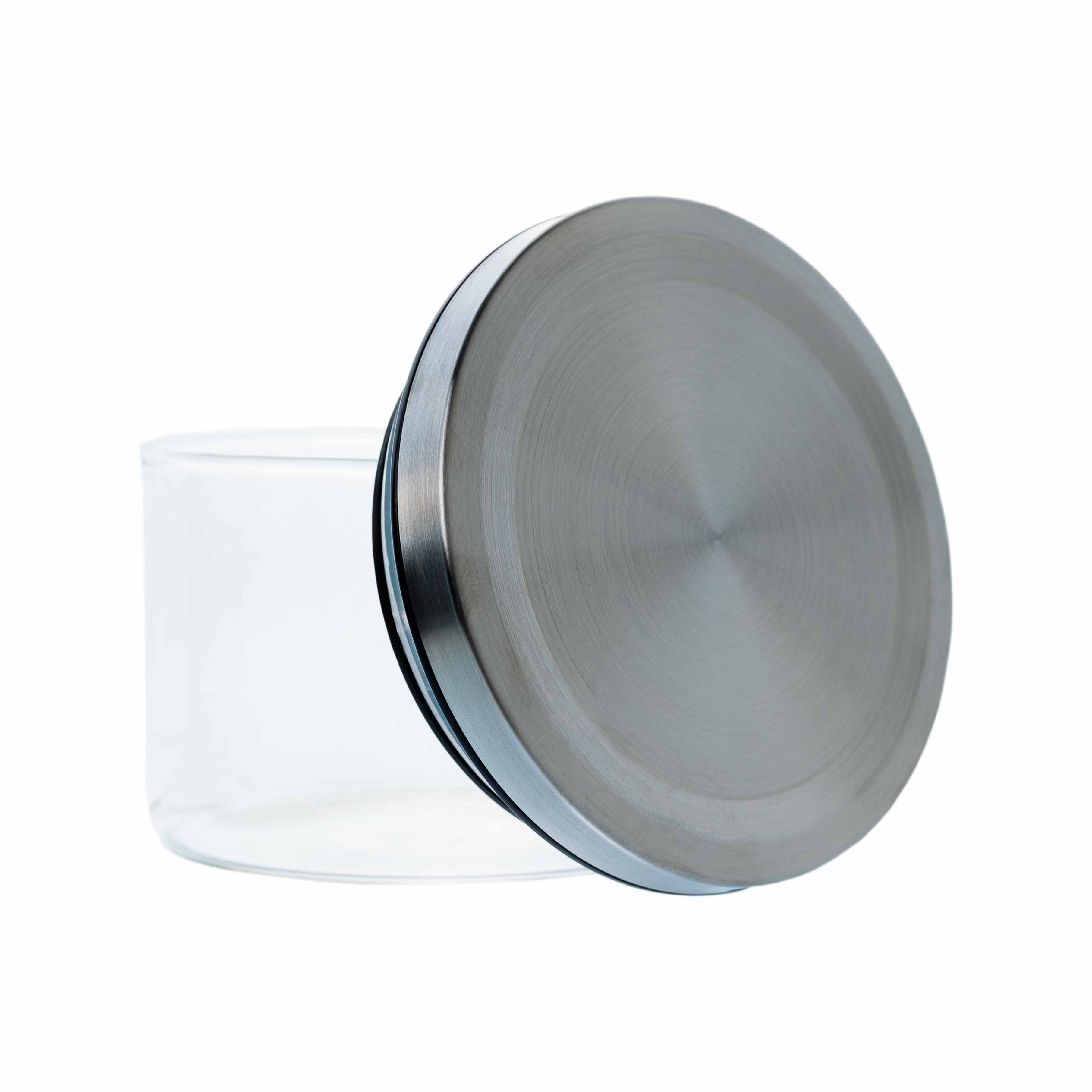 Borosilikatglas - Vorratsglas 250 ml mit Edelstahldeckel