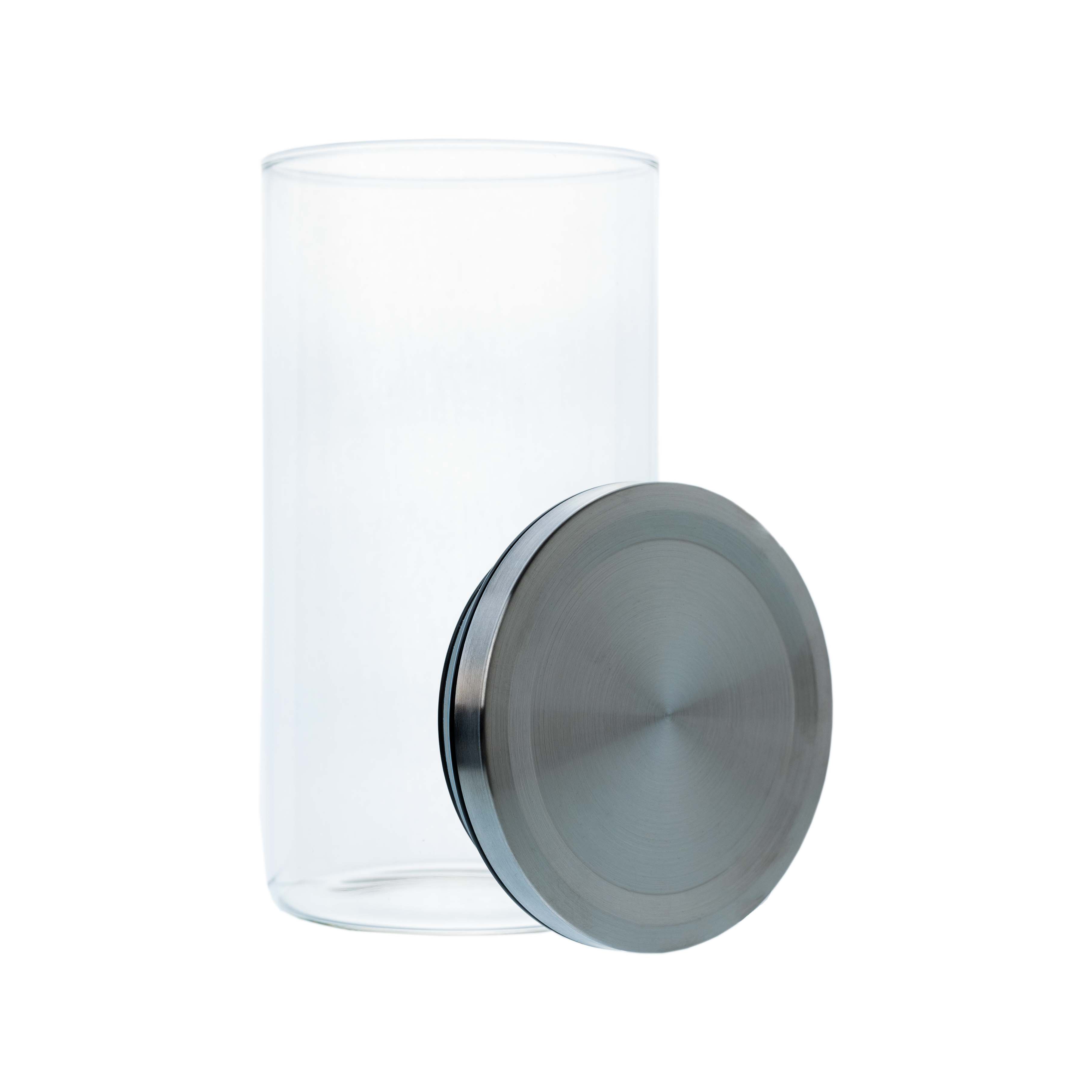 Borosilikatglas - Vorratsglas 1100 ml mit Edelstahldeckel