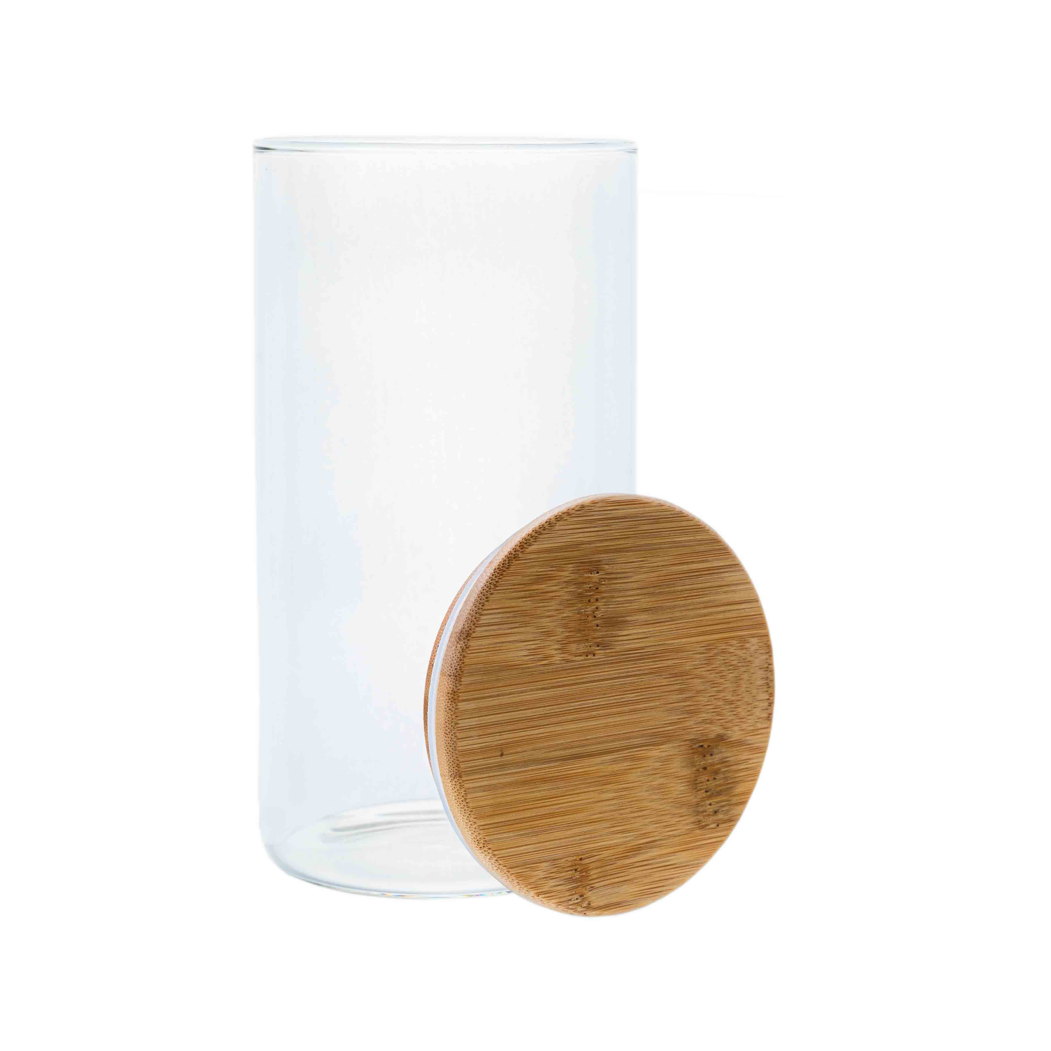 Borosilikatglas - Vorratsglas 1100 ml mit Bambusdeckel