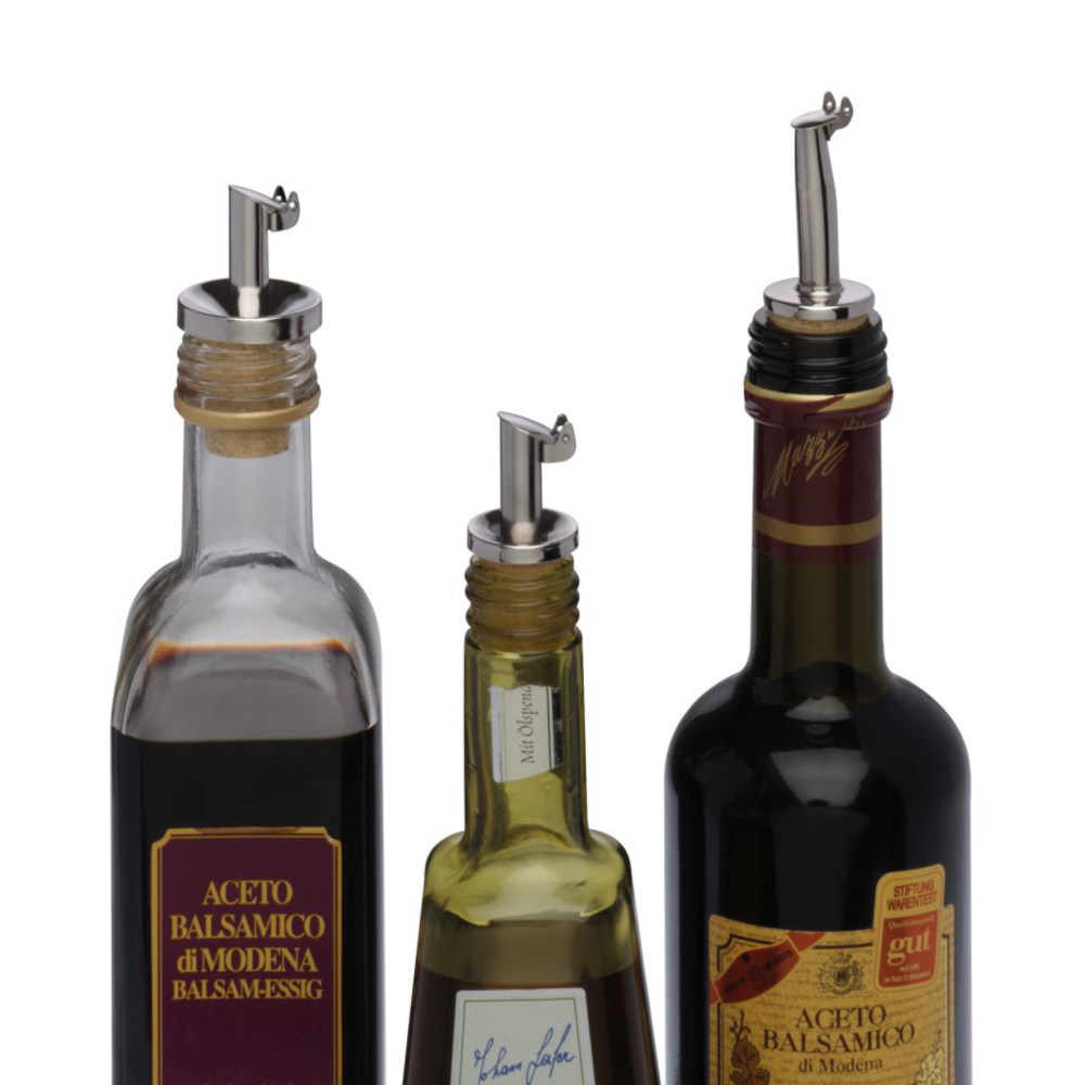 Ausgießer "Inox Öl-Spezial" Naturkork - Metallklappe - ZUBWM038 - 04 - Flaschenausgießer - Flaschenverschlüsse  - Flaschenbauer