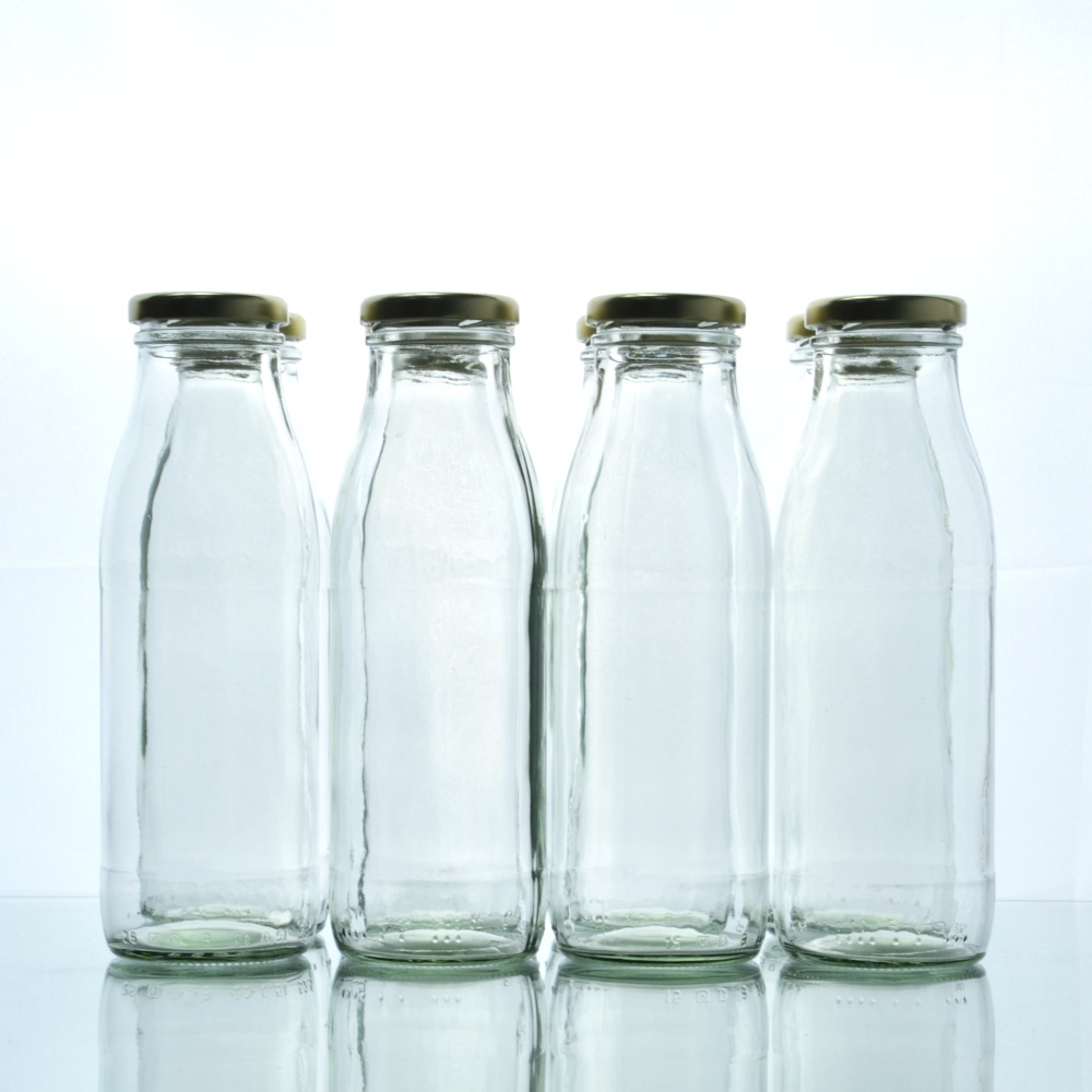 Milchflasche 500 ml inkl, TO-Deckel GOLD und Etiketten - BUNDMILCH002-01 - 002 - Flaschenbauer