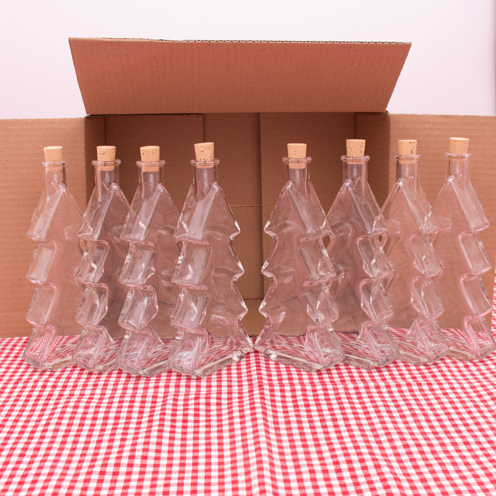 Flasche Tannenbaum 200 ml im 8er Weihnachtsset mit Korken günstig kaufen - Motivflaschen - Flaschenbauer