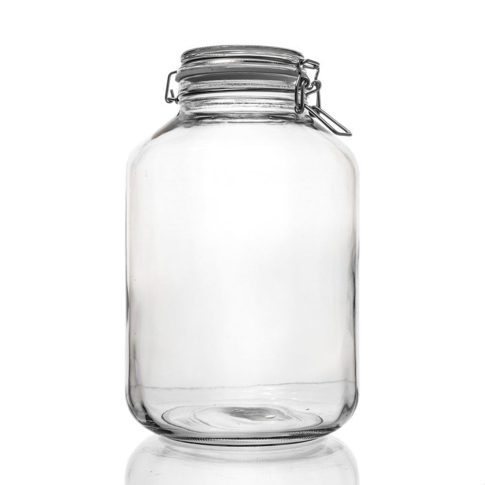 Drahtbügelglas 4880 ml Gummiring Weiß - GDRAH4880W - 01 - Vorratsglas - Drahtbügelgläser - Flaschenbauer