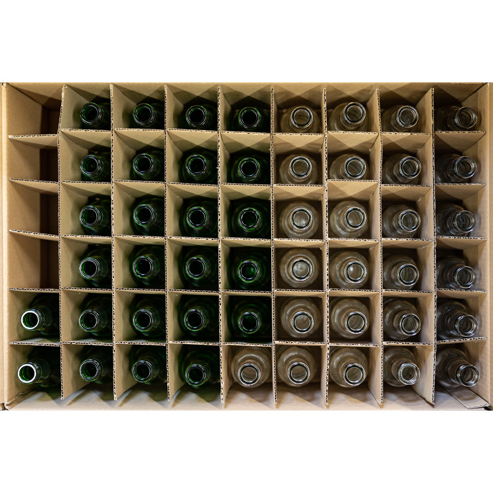 Kropfhals-Flaschen Grün und Weiß 200 ml MCA-Mündung im 50er Set günstig kaufen - Saftflaschen - Flaschenbauer