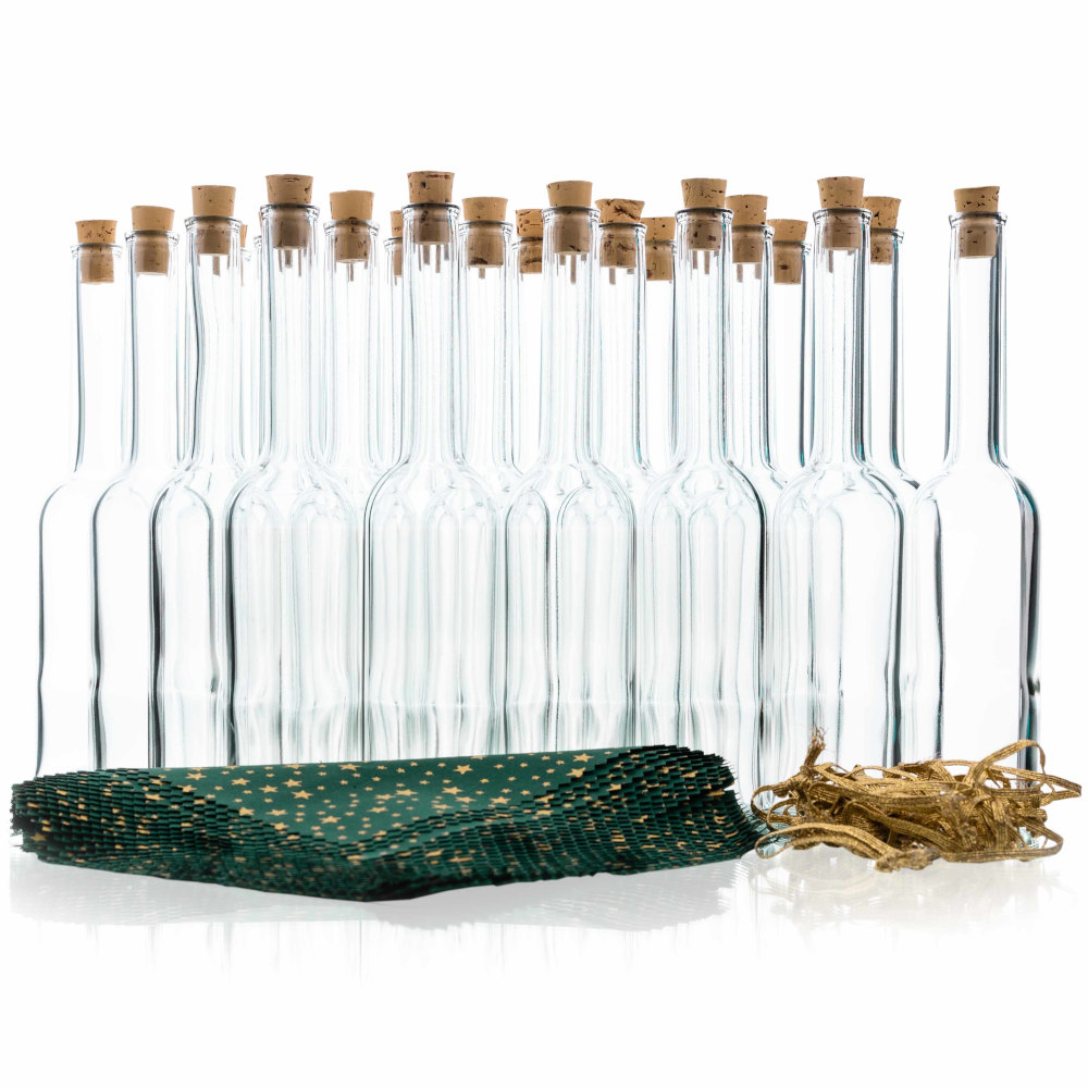 Flaschen-Adventskalender 24er x Opera-Flasche 100 ml mit Deko-Zubehör - Flaschenbauer